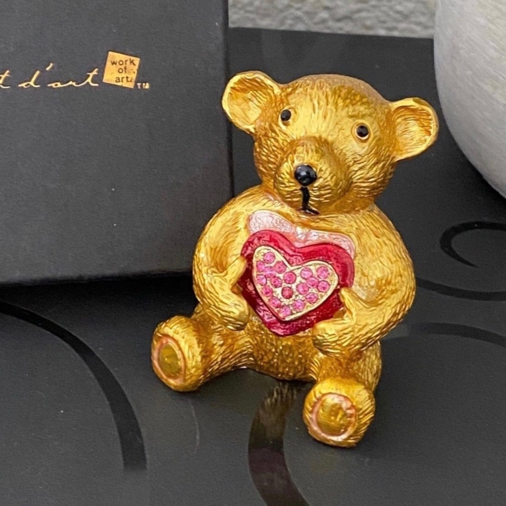 Objet D’Art Beary Beary Sweet Handmade Embelished Trinket Box #42 NWB